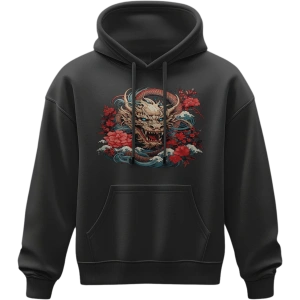 Kapuzenpulli - Rot-Blauer Drache 2