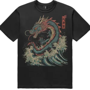 T-Shirt - Red blue Dragon