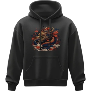 Hoodie - Orange Blue Dragon
