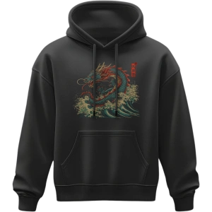 Hoodie - Blue & Red Dragon